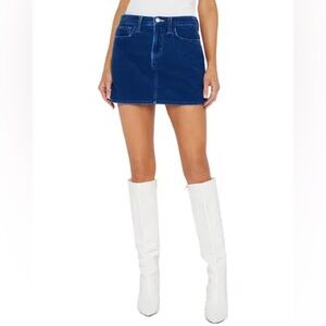 New L’Agence Paris Mini Skirt Lapis Blue Ribbed Sz 31
